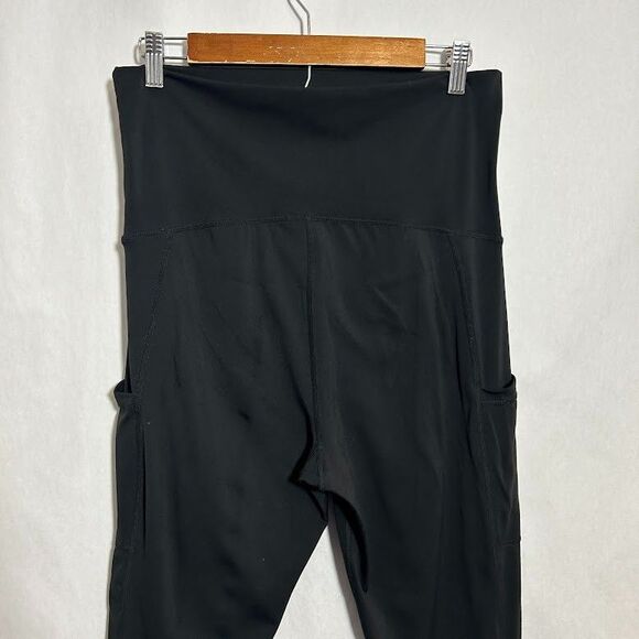 Quince Ultra-Form Maternity Pocket Leggings Womens L Black Ankle Crop Over Belly - Picture 5 of 7